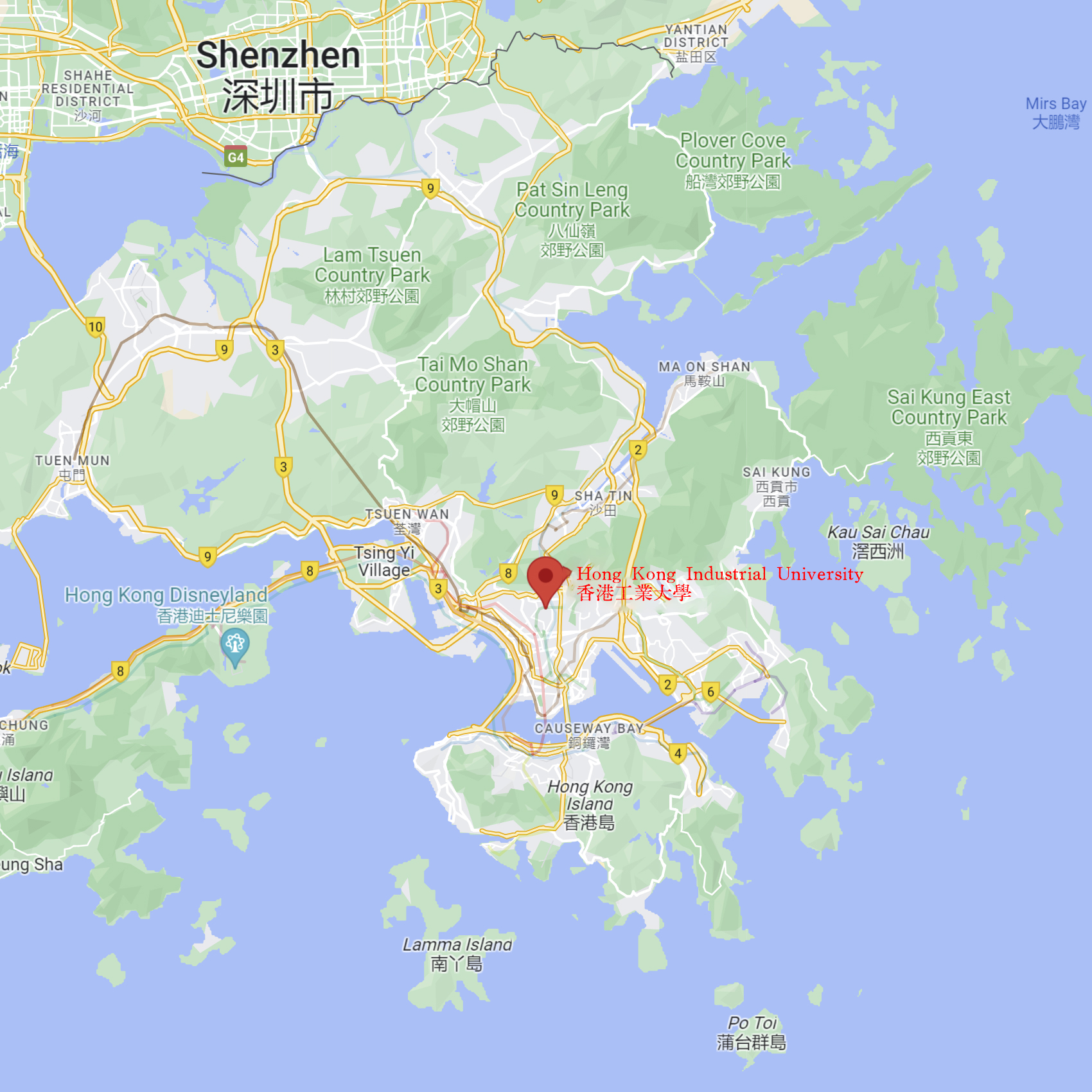 This is an map of where HKIU is located at